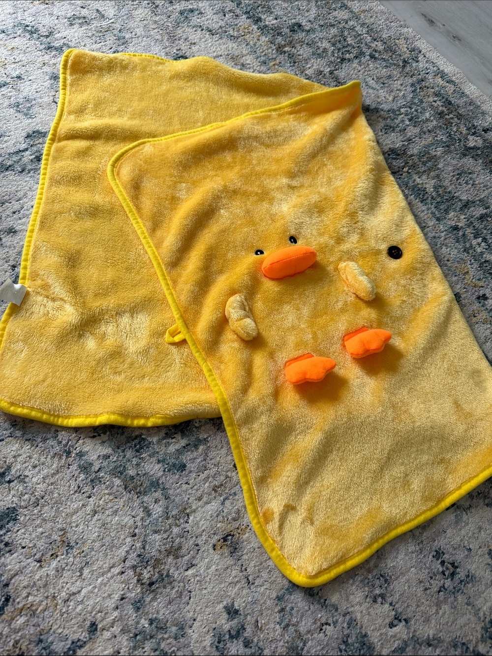 Yellow Duck Plush baby blanket
